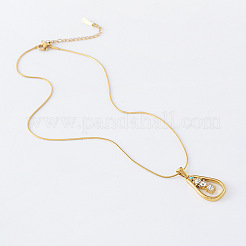 3 шт. ожерелье из нержавеющей стали с подвеской в виде капли со стразами для женщин EC8769