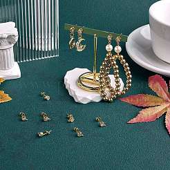 5 пара фурнитуры для серег из латуни с микропаве из кубического циркония KK-SZ0005-96