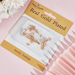 12 шт. фурнитура для сережек-гвоздиков из латуни с бантом&nbsp;KK-BBC0011-92G