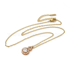 Ожерелье с кулоном из кубического циркония NJEW-E106-11KCG-01