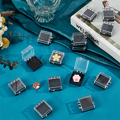 32 шт. квадратных пластиковых презентационных коробок для хранения и демонстрации значков&nbsp;AJEW-OC0014-49