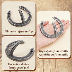 4 шт. чугунных крючков для одежды в форме подковы&nbsp;AJEW-GA0009-22A