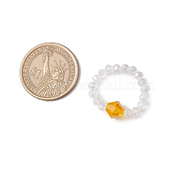 АБС-пластиковые эластичные кольца с имитацией жемчуга для женщин RJEW-JR00899