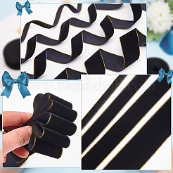 4 рулон 4 видов односторонней бархатной ленты с золотой окантовкой для изготовления бантов OCOR-PH0002-93