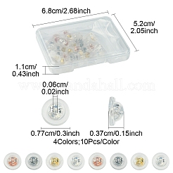 40 шт. 4-цветные долговечные латунные силиконовые гайки для ушей KK-FS0001-49