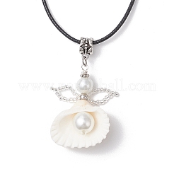 Ожерелья с подвесками в виде ракушек NJEW-MZ00111-02