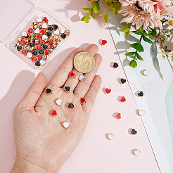 75 шт. 3-цветные бусины из сплава с эмалевым покрытием светлого золота ENAM-AR0001-92