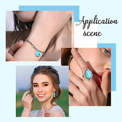 Окрашенные синтетические бирюзовые кабошоны TURQ-SC0001-05D