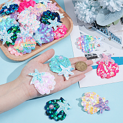 36 шт. 9-цветный полиэстер с пайетками&nbsp;DIY-PH0033-86