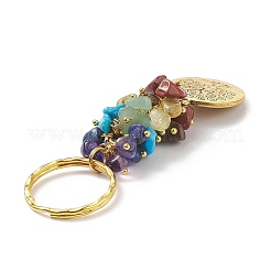5шт чакра натуральный драгоценный камень чип кулон брелок KEYC-JKC00414