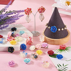 48 шт. 16 стиля светящихся непрозрачных кабошонов из смолы&nbsp;RESI-TA0002-27