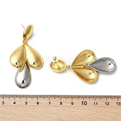 Серьги-гвоздики из латуни в виде каплевидной формы с подвесками&nbsp;EJEW-S258-06GP