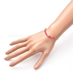 Браслеты из бусин с натуральным огнем и треском из агата BJEW-JB06646