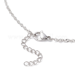 304 нержавеющая сталь пустой макраме мешочек кулон сингапурская цепочка ожерелье изготовление&nbsp;NJEW-JN05278