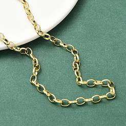 Женские ожерелья из латунных цепочек толщиной 5 мм NJEW-K271-05G