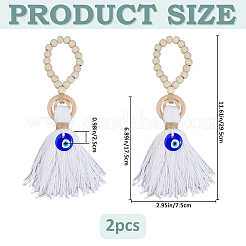 Деревянные бусины дверная ручка подвеска украшения&nbsp;AJEW-WH0270-923A