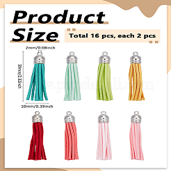 16 шт. 8 цвета искусственная замша подвеска с кисточкой украшения&nbsp;FIND-LP0007-25B