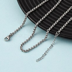 Ожерелья из цепочек Rolo из нержавеющей стали 304 толщиной 3 мм NJEW-P338-08P
