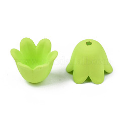 Прорезиненные непрозрачные акриловые колпачки для бусин&nbsp;ACRP-T010-01D