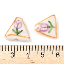 Цветочная тема фарфоровые бусины ручной работы LAMP-D303-06B-03