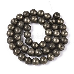 Природного пирита бисер нитей G-S249-01-8mm