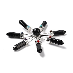 Натуральный обсидиан 7 чакра очки генератор энергии DJEW-I016-01P-02