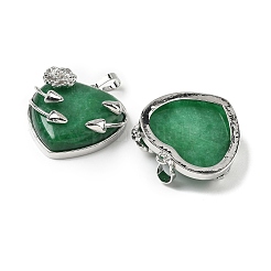 Подвески в форме сердца из смешанных натуральных и синтетических камней&nbsp;G-S391-01