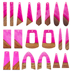 20шт 10 стиля подвески из смолы и дерева&nbsp;WOOD-TA0002-67B