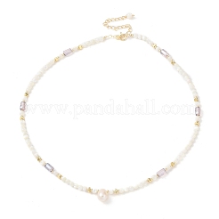 Ожерелья из натуральных бисерных ракушек трохид NJEW-L119-03G