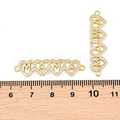 Подвеска-коннектор из латуни с микропаве и прозрачными кубическими циркониями ко Дню матери.&nbsp;KK-F931-27C-G