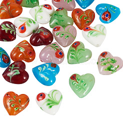 24 шт. 6-х цветные бусины из стекла миллефиори ручной работы LAMP-CW0001-11