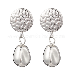 Плоские круглые серьги-гвоздики с самородками из пластика CCB&nbsp;EJEW-JE06895