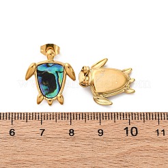 Серьги-гвоздики из натуральной ракушки пауа из нержавеющей стали 304&nbsp;EJEW-Z103-05G-01