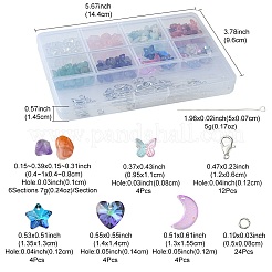 Смешанный камень из натурального и синтетического камня со стеклянными подвесками&nbsp;FIND-FS0002-17