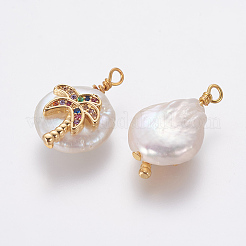 Подвески из натурального пресноводного жемчуга PEAR-F014-01G