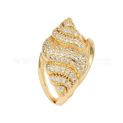 Манжеты из латуни с микро паве кубический цирконий для женщин RJEW-L132-03G-03