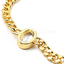 Браслет с кубическим цирконием и овальными звеньями с цепочками BJEW-A127-05G