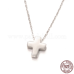 Антикоррозийное родиевое покрытие 925 стерлингового серебра кулон ожерелья NJEW-H209-01P