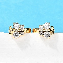 Серьги-кольца из латуни в форме бабочки&nbsp;EJEW-S256-04B-G