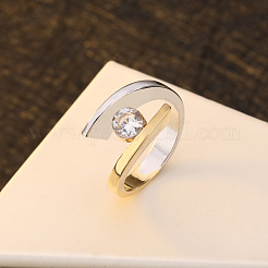 Плоские круглые латунные кольца с кристаллами и стразами&nbsp;FS-WG97854-02