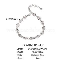 Модные женские браслеты-цепочки из нержавеющей стали 304 в форме кофейных зерен CS8470-2