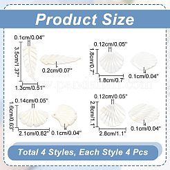 16шт 4 стиля подвески из натуральных ракушек SHEL-AR0001-14