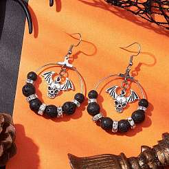 Серьга-подвеска из латуни с нержавеющей сталью 304 EJEW-TA00466