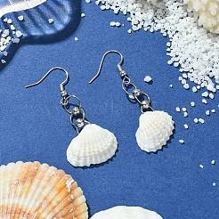 Серьги с подвесками из натуральных ракушек&nbsp;EJEW-JE05655