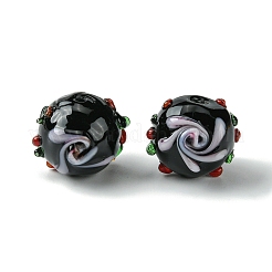 Ручной работы ухабистым Шарики Lampwork X-FOIL-B001-08