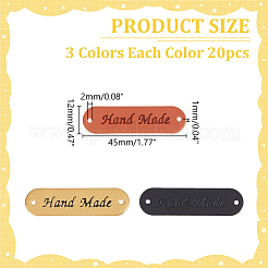 60 шт. 3-х цветные этикетки из искусственной кожи DIY-WR0004-67