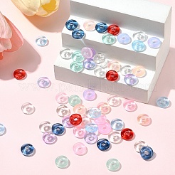 100 шт. 10-х цветные прозрачные стеклянные европейские бусины&nbsp;GLAA-YW0003-91