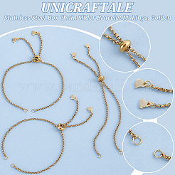 8 шт. 304 нержавеющая сталь коробка цепи слайдер браслет изготовление&nbsp;AJEW-UN00017