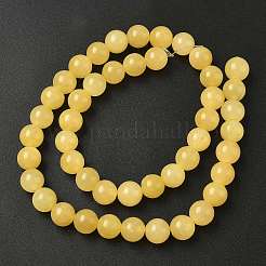 Естественный желтый нефритовый шарик нити G-K121-01-8mm