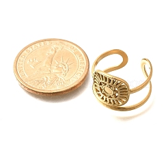 Квадрат с солнцем из нержавеющей стали 304 открытые манжеты для женщин&nbsp;RJEW-M046-01G